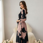 Women's Long Sleeves V-Neck Self Design Jumpsuit |Stylish | Casual